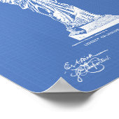 自由の女神1879特許芸術 – 青写真 ポスター (角)