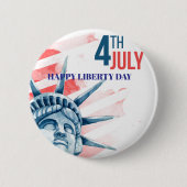 自由の女神7月カスタム4 缶バッジ (正面)