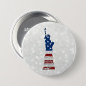 自由の女神7月4日グリッター 缶バッジ (正面&裏面)