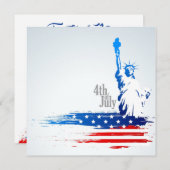 自由の女神7月4日パーティの招待状 招待状 (正面/裏面)