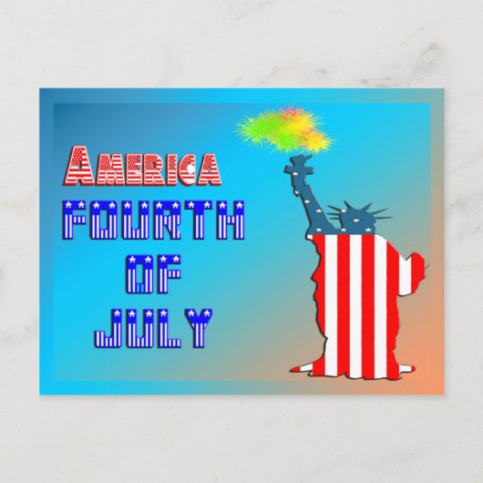 自由の女神7月4日 ポストカード (正面)