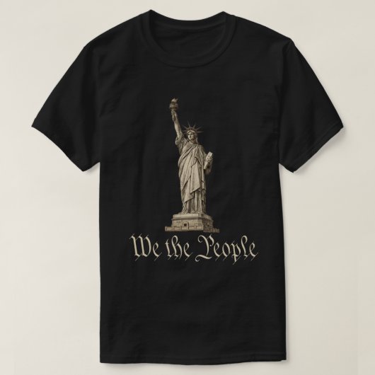 自由の女神 アメリカ愛国主義 Tシャツ (デザイン正面)