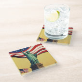 自由の女神 – アメリカ ガラスコースター (アングル)