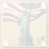 自由の女神 – アメリカ ガラスコースター (裏面)