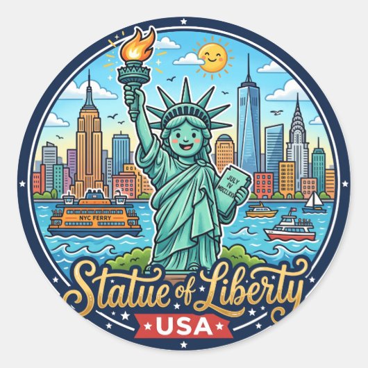 自由の女神 アメリカ ラウンドシール (正面)