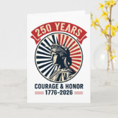 自由の女神 アメリカ 勇気 名誉 祝祭 カード (黄色い花)