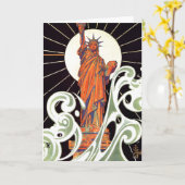 自由の女神 カード (黄色い花)