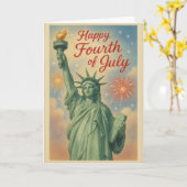 自由の女神 カード (黄色い花)