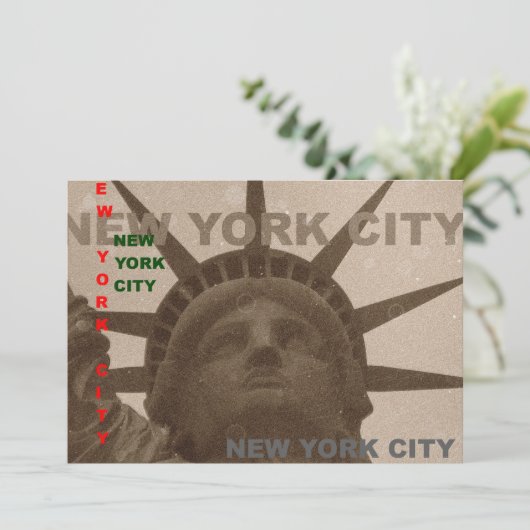 自由の女神　セピア調　招待状 招待状 (スタンド正面)