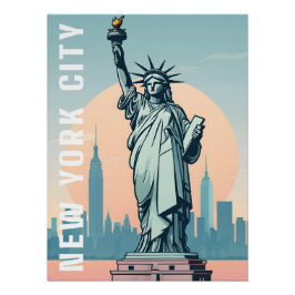 自由の女神 ニューヨークシティ トラベルポスター ポスター