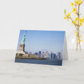 自由の女神、ニューヨークシティ、ニューヨーク カード (黄色い花)