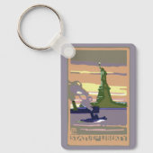 自由の女神，ニューヨーク，ヴィンテージ旅行 キーホルダー (正面)