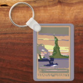 自由の女神，ニューヨーク，ヴィンテージ旅行 キーホルダー (正面)