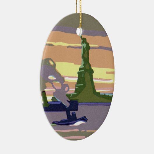 自由の女神,ニューヨーク,ヴィンテージ旅行 セラミックオーナメント (右)