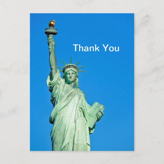 自由の女神 ニューヨーク 写真 ありがとう ポストカード (正面)