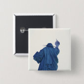 自由の女神、ニューヨーク、米国RF) 缶バッジ (正面&裏面)