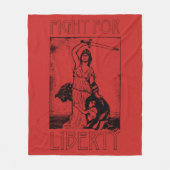 自由の女神！レディ・リバティと剣 – 黒 フリースブランケット (正面)