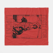 自由の女神！レディ・リバティと剣 – 黒 フリースブランケット (正面(横))