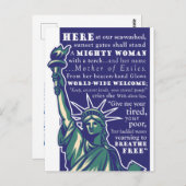 自由の女神、亡命者の母よ。 ポストカード (正面/裏面)