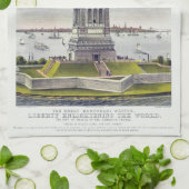 自由の女神、偉大なバルトルディ像 キッチンタオル (折り畳み)