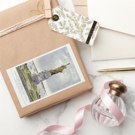 自由の女神、偉大なバルトルディ像 長方形シール (ギフト)