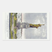 自由の女神、偉大なバルトルディ像 長方形シール (正面)