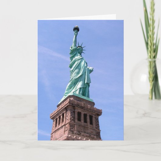 自由の女神 – 側面図挨拶カード カード (正面)