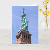 自由の女神 – 側面図挨拶カード カード (黄色い花)