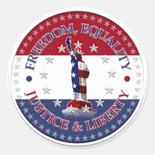 自由の女神，平等，正義，自由 ラウンドシール (正面)