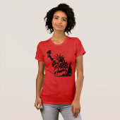 自由の女神 愛国心あふれる女性用Tシャツ - 7月4日  Tシャツ (正面フル)