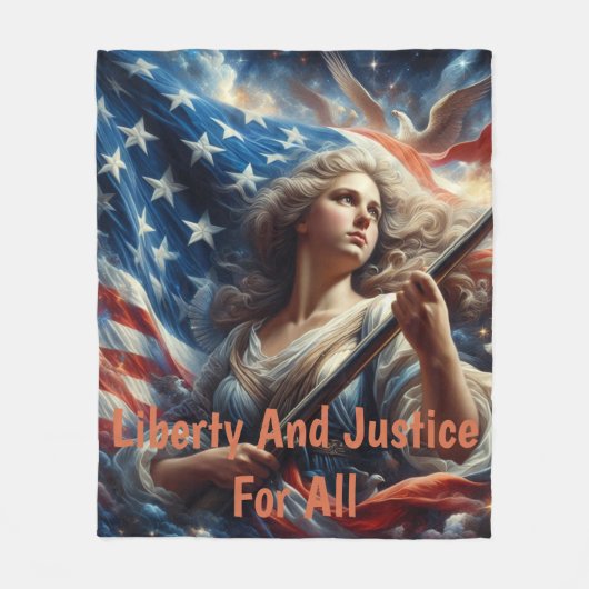 自由の女神 – 愛国心の芸術 フリースブランケット (正面)