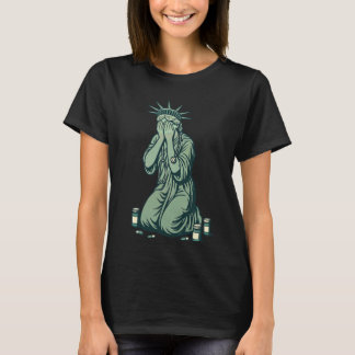 自由の女神 泣く看護師 アメリカ医療レジスト Tシャツ