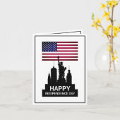 自由の女神,独立記念日お祝い カード (黄色い花)