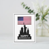 自由の女神，独立記念日お祝い ポストカード (スタンド正面)