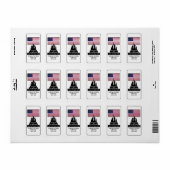 自由の女神，独立記念日お祝い ラベル (フルシート)