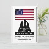 自由の女神，独立記念日お祝い 招待状 (スタンド正面)