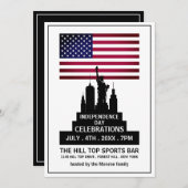 自由の女神，独立記念日お祝い 招待状 (正面/裏面)