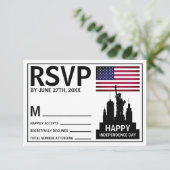 自由の女神，独立記念日RSVPカード 出欠カード (スタンド正面)