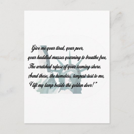 自由の女神 – 私与えは疲れている… ポストカード (正面)