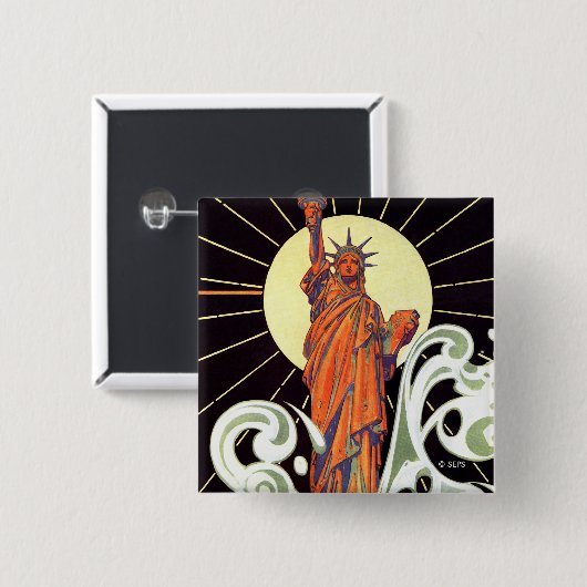 自由の女神 缶バッジ (正面&裏面)