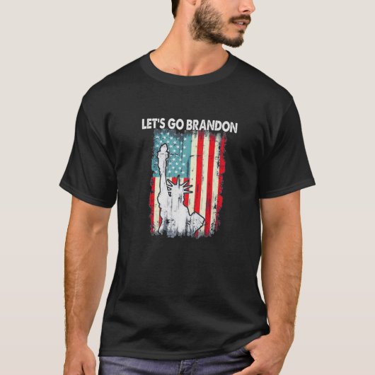 自由の女神,行こうブランドン・アメリカ国旗2 Tシャツ (正面)