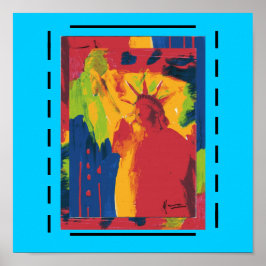 「自由の女神」黒線のポスタープリント ポスター