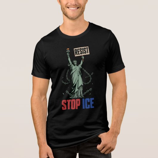 自由の女神ICEストップ レジスト  トライブレンドＴシャツ (正面)