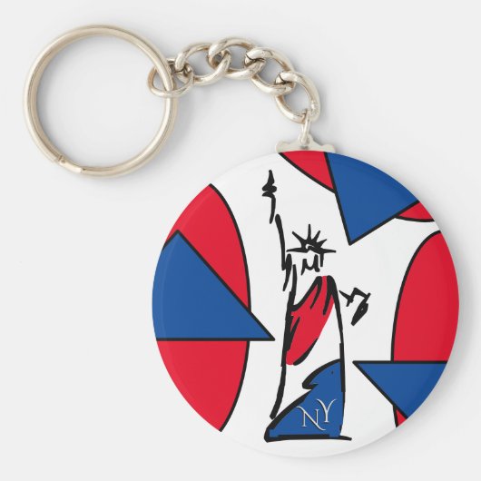 自由の女神NY赤と青 キーホルダー (正面)