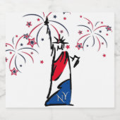 自由の女神NY赤と青 ビールラベル (シングルラベル)