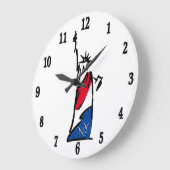 自由の女神NY赤と青 ラージ壁時計 (傾斜)