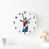 自由の女神NY赤と青 ラージ壁時計 (ホーム)