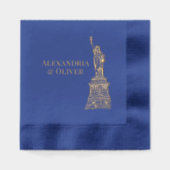 自由の女神NYCカップル名 箔ナプキン (正面)