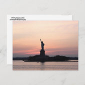 自由の女神NYCサンセットポストカード ポストカード (正面/裏面)