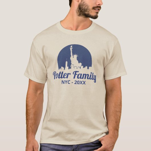 自由の女神NYCスカイライン Tシャツ (正面)